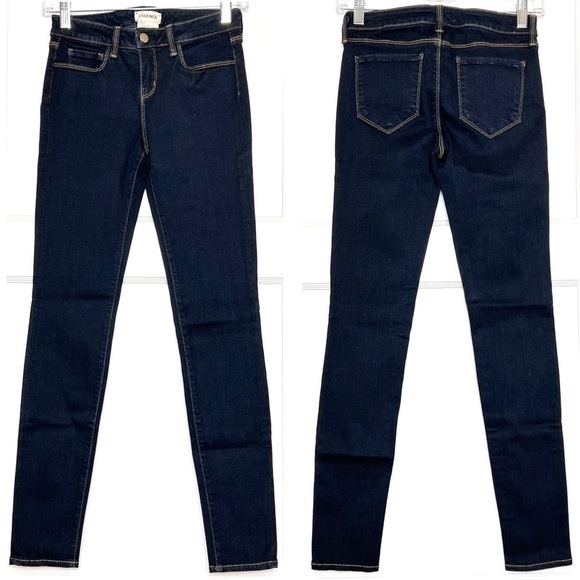 NEW L'AGENCE Mid Rise Dark Wash Premium Stretch
Denim Cigarette Skinny Jeans 24 - Picture 2 of 4